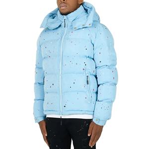 Doudoune à capuche pour homme avec logo personnalisé, rouge solide et 90% duvet de canard, vestes matelassées d'hiver en 10% polyester - Product Image 5
