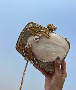 Gorgeous Women Clutch Bags resin clutch Pearl Dinner Dress Evening Bag Clutch Purse with Metal Handle Dinner <b>Handbags</b> for Women - Product Image 3
