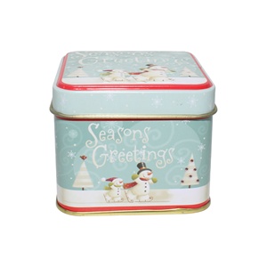 Hot Sale <b>Christmas</b> Custom Gift Food Tinplate <b>Box</b> with Square Shape for Cookies Packaging by S - Product Image 1