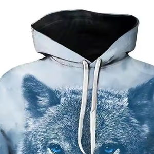 Streetwear décontracté pour homme unisexe 2024, pulls thermiques personnalisés, sweat à capuche en molleton de coton 100% uni, impression par sublimation - Product Image 2