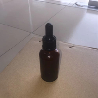 Flacon compte-gouttes rond en verre ambré UNI-Sci 50 ml avec bouchon en plastique, embout en caoutchouc et pipette en verre pour usage en laboratoire