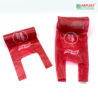 Sac jetable en plastique pour t-shirt avec logo imprimé personnalisé sur rouleau pochette de transport en HDPE sac transparent pour t-shirt réutilisable en polyéthylène pour épicerie