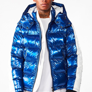 Veste d'hiver pour homme, style streetwear, imperméable, respirante, écologique, doudoune décontractée, col montant, fermeture éclair, matelassée sur le devant - Product Image 6
