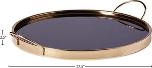 Bandeja de Metal redonda decorativa, moderna, con asas - Product Image 4