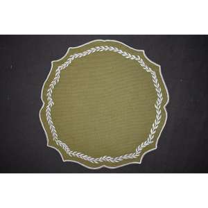 แผ่นรองจานสานมือจากหญ้าทะเลธรรมชาติ รูปทรงกลม เป็นมิตรกับสิ่งแวดล้อม ลายหอยเชลล์ ผลิตจากผ้าฝ้าย ราคาประหยัด - Product Image 2