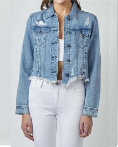 New Arrival Customized Latest Fashion Jean Jacket Wholesale Denim Jean Jacket Women Fashionable Yellow Denim jacket - Product Image 5