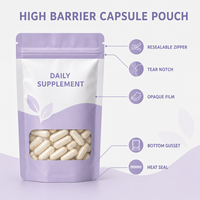 Pochette à bec verseur imprimée numériquement pour capsules et comprimés, emballage refermable de qualité alimentaire