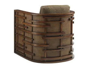 <span class=keywords><strong>Silla</strong></span> Giratoria con Estructura de Madera Hecha a Mano y Tapicería de Felpa: Donde el Estilo Tropical se Une con la Comodidad Moderna - Product Image 4
