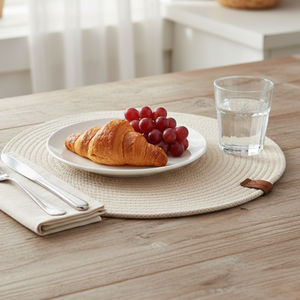 Sous-verre de table à manger moderne tissé de couleur naturelle réutilisable, vaisselle écologique pour la maison par Naturel Supla - Product Image 2