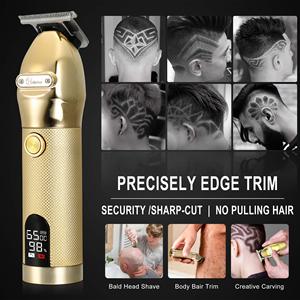 Tondeuse à cheveux et barbe portable sans fil à lame en T dorée, étanche IPX7, en acier inoxydable, rechargeable par USB pour la coupe de cheveux (version US) - Product Image 6