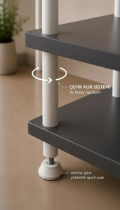 Estante de Cocina con Soporte para Microondas, Organizador para Cafetera y Panel Trasero con Rejilla - Product Image 4