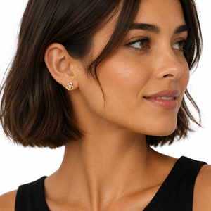 JJBRAVO Pendientes de Oro Sólido de 14k con Cinta Entrelazada y Circonitas, Estilo Contemporáneo y Elegante para Mujer, Joyería Fina, OEM, ODM, Venta al por Mayor - Product Image 2