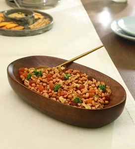 Bol en bois artisanal de style américain tendance, écologique, pour cadeaux d'affaires, usage domestique, revêtement et poids personnalisables - Product Image 1