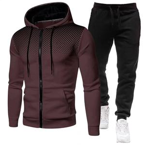 Chándal 100% Poliéster para Hombre, Ropa Deportiva de Alta Calidad con Cordón Ajustable, Ropa de Gimnasio al por Mayor, Chaquetas con Capucha Rojas, Grises y Blancas 2 - Product Image 2