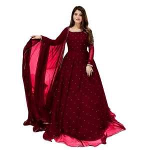 Collection Prêt-à-porter Nouveaux Ensembles Indiens Punjabi Anarkali Flair Salwar Kameez Dupatta pour Fêtes Toutes Saisons Vente en Gros Pakistanais - Product Image 2