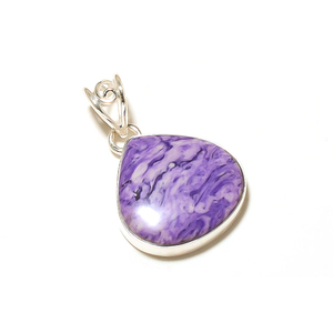 Pendentifs de poire en charoite violette naturelle de créateur en argent sterling 925 bijoux fins artésiens pendentifs et breloques pour femmes - Product Image 5