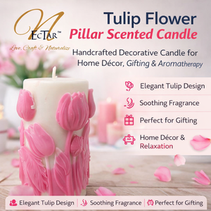 Bougie parfumée en forme de pilier de fleur de tulipe Nectar Premium - Product Image 1