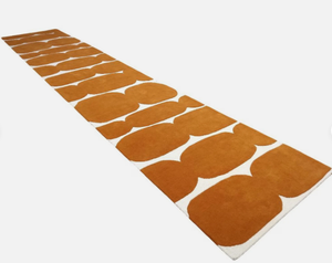 Handmade Wool <b>Runner</b> Rug orange and block pattern hand tufted modern for <b>kitchen</b> living room Hallway Carpet - Product Image 4