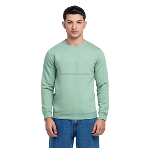 Pull-over à col rond vert menthe pour hommes, OEM ODM Vente en gros en vrac Logo personnalisé Fournisseur de coton polaire - Product Image 2