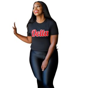 Delta 1913เสื้อยืดกำมะหยี่ผ้าฝ้ายสีดำปักโลโก้เสื้อยืดสโมสรพรีเมี่ยมเสื้อผ้าชีวิตชาวกรีกที่กำหนดเอง - Product Image 2