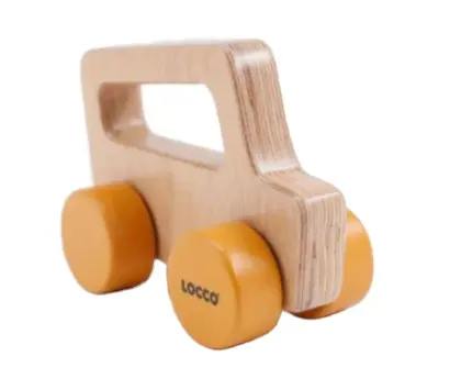 LOCCO लकड़ी का खिलौना बस कार - वाहन बस खिलौना कार मज़े और खेल के लिए लकड़ी का बच्चों का सिमुलेशन खिलौना