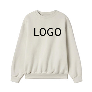 Venta al por mayor de sudaderas de algodón negro con logotipo personalizado de los hombres de manga larga cuello redondo en blanco de moda sólido de invierno OEM personalizado - Product Image 1