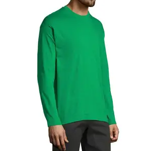 Nuevas Camisetas de Verano de Alta Calidad Personalizadas para Hombre, Lisas, de Corte Regular, Manga Larga, Cuello Redondo, de Algodón, Tri-Blend - Product Image 1