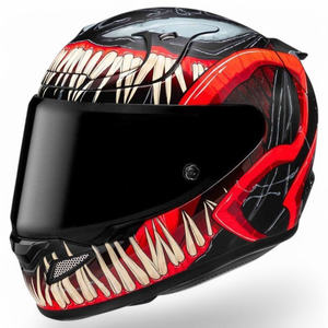 Casque de moto intégral HJC RPHA 12 avec visière double design Predator, coque rabattable en PC, certifié DOT, style moderne - Product Image 1