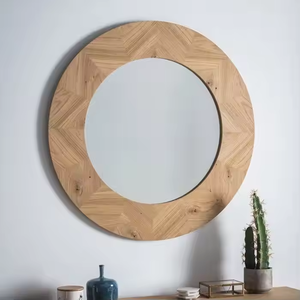 Azora Industries Customized Simple Creative Design Wooden Wall <b>Mirror</b> Eco-Friendly Stylish Modern Look - Product Image 1