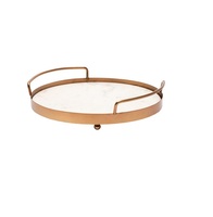 Plateau rectangulaire en marbre et quartz pour la décoration de la maison avec des poignées dorées, plateau en cristal rose, produit de haute qualité