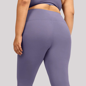Wholesale Custom Logo Soft Printed High Waist Women <b>Leggings</b> Breathable Solid Workout Pants for Gym Daily Wear - Product Image 5
