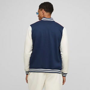 Top tendance article 100% coton polaire couleur bloc varsity veste pour homme personnalisé sérigraphié logo hommes varsity veste - Product Image 3