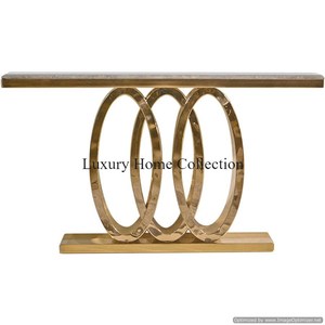 Table d'appoint et Console en métal lourd fait à la main Designer couleur or Durable mur latéral et décor à la maison Table de meubles - Product Image 2