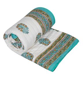 Edredón con estampado de bloque de mano, relleno de algodón, diseño de cama tamaño Queen, colcha Razai tejida, nuevo diseño, decoración Rajai - Product Image 1