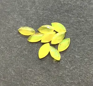4x8mm毫米侯爵夫人切割黄色埃塞俄比亚蛋白石100% 天然刻面宽松宝石Welo火游戏颜色，用于固体蛋白石珠宝制作