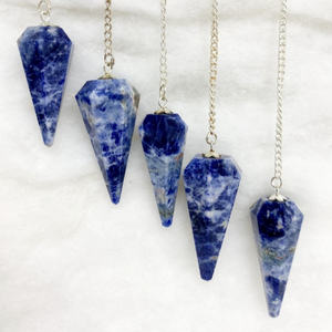 Sodalite-péndulo perfecto para limpieza de chakras, espiga y equilibrio de sodalita, es una piedra excelente para llevar como joyería - Product Image 1