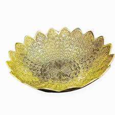 ชามใส่ผลไม้สำหรับใช้ในครัวเรือน ขนาดใหญ่ ทำจากทองเหลือง ดีไซน์ลายตอก รูปทรงโค้งมน สำหรับเสิร์ฟอาหารและสลัด - Product Image 4