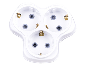 3 Way Schuko Plug <b>Adapter</b>, 16A 250V Triple Socket Power <b>Adapter</b> - Product Image 1