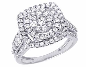 Lujo de alta calidad de compromiso S925 plata esterlina con moissanita redonda anillo de diamante completamente helado para mujer - Product Image 1