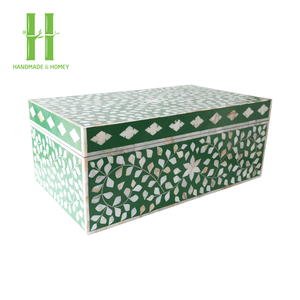 Produit de haute qualité en gros de nacre et incrustation de résine boîte à mouchoirs vadrouille résine porte-mouchoirs OEM fabriqué au Vietnam - Product Image 5