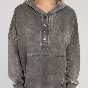 Jersey de lavado ácido ligero para mujer, sudadera Vintage con capucha de canguro de gran tamaño, regalos de Navidad, chándal con capucha - Product Image 1