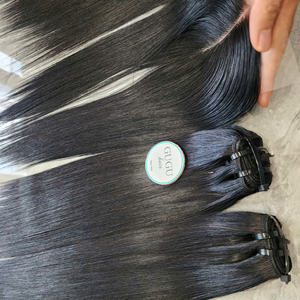 Premium Highlight color 100% Extensiones de cabello crudo vietnamita Paquete Cierre Frontal Hueso recto Longitudes 10-30 pulgadas - Product Image 5