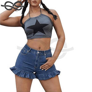 กางเกงขาสั้นผ้ายีนส์ขาตรงแบบหลวมๆของผู้หญิงทันสมัยมีกระเป๋าสวมใส่สบายเอวสูงฤดูร้อน - Product Image 5