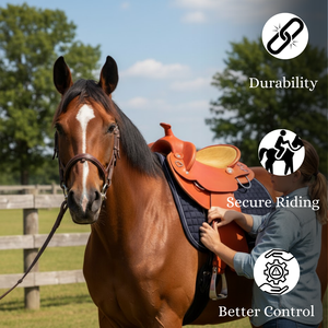 Premium Handcrafted Western Saddle Leather Horse Racing Saddle Tamaño regular - Product Image 3