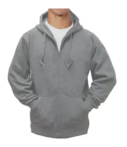 Sweat à capuche personnalisable à fermeture éclair blanche Créez votre propre tissu polaire à fermeture éclair complète 400 GSM avec capuche au design élégant et fonctionnel - Product Image 5