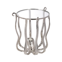 Mobilier décoratif moderne pour la maison Table d'appoint de luxe avec plateau en verre arrondi et support d'angle au design dernier cri