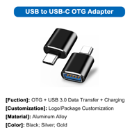 Adaptor USB C ke USB JAYA Berkualitas Tinggi dari Bahan Aluminium Alloy, Dapat Disesuaikan dengan Logo/Kemasan/Warna/Gaya