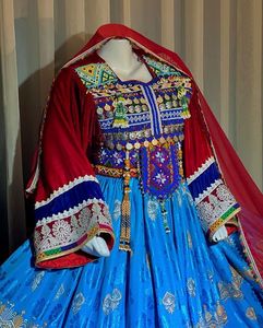 ชุดเดรสผู้หญิงผ้าคอตตอนปักแบบดั้งเดิมของอัฟกานิสถานชุดเดรสสำหรับงานแต่งงานผ้ากำมะหยี่ขนาดพิเศษงานปาร์ตี้ออกแบบได้ตามต้องการ - Product Image 5