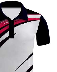 Customized <b>Mens</b> Short Sleeve <b>Polo</b> <b>Shirt</b> Premium Cotton Blend Color Block Design <b>White</b> Black Red Casual Breathable Golf Wear OEM - Product Image 2