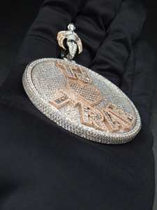 Custom Pendant Necklace with Moissanite Diamonds in Iced Out Angel Design Gold & Silver 925 Sterling Silver Hip Hop Jewelry - Product Image 6